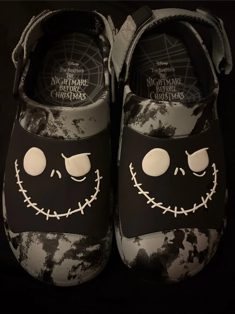 The Nightmare Before Christmas Jack Skellington Black & Gray Clog Sandals